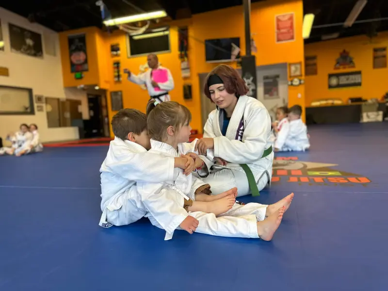 Children training in a supportive martial arts environment